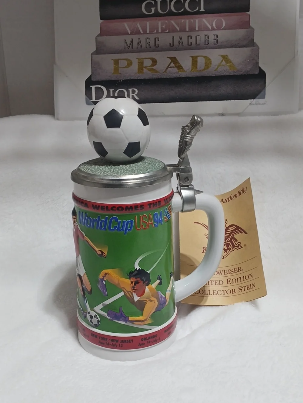 Vintage Budweiser Limited Edition Green Soccer Collector Stein NWOT